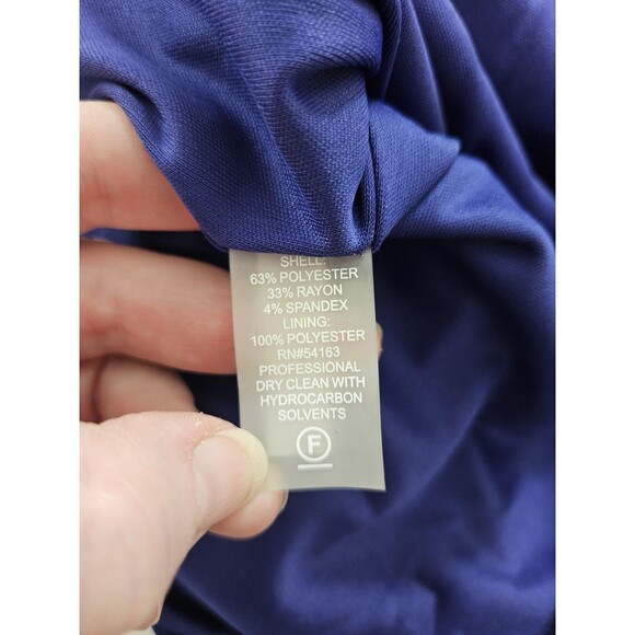 Calvin Klein Byzantine Blue Cut-out Neck Side Ruched Sheath Dress Sz 2 P - Picture 7 of 9